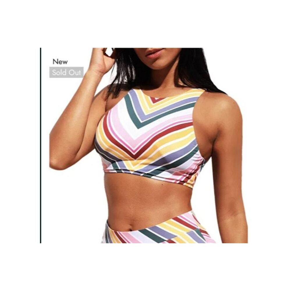 COTTON ON BODY striped Hi-Neck Bikini top Size small vacation CoconutGirl